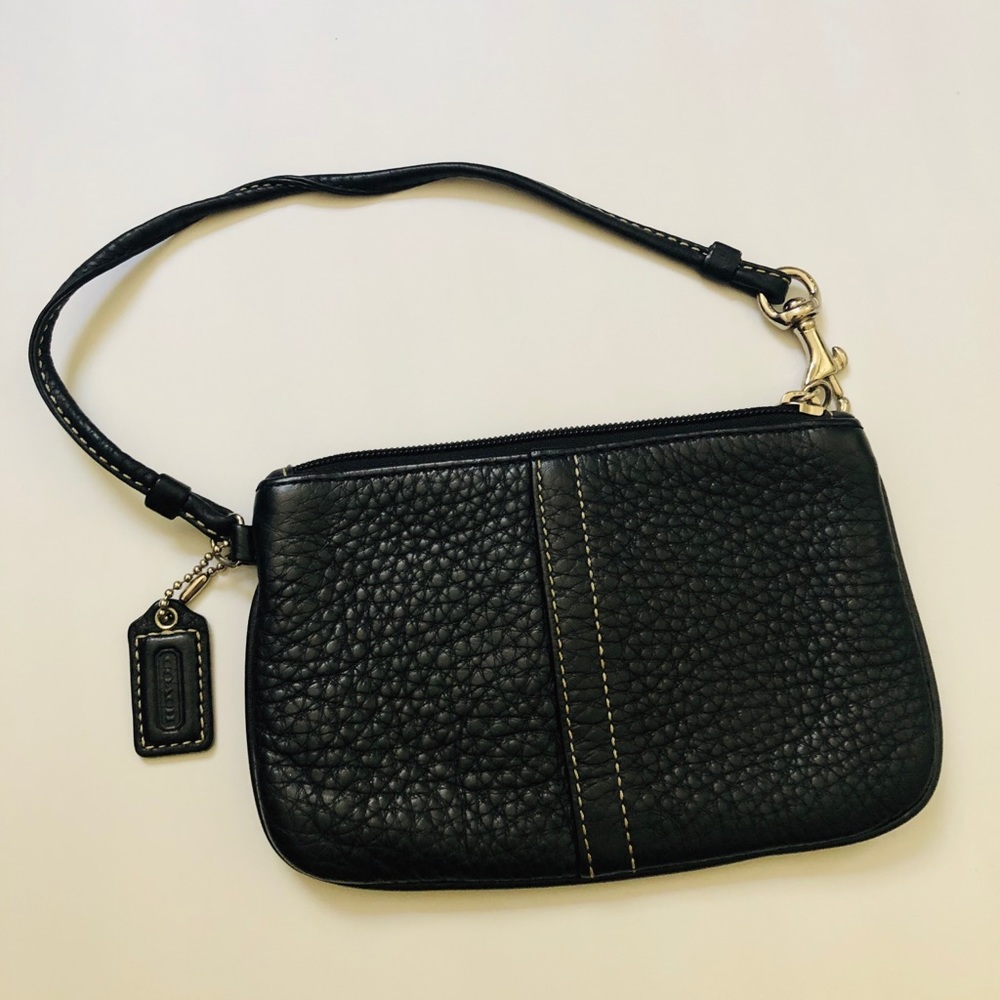 Coach Black Leather Wristlet